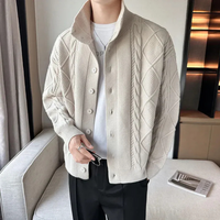 Herren warmer gemütlicher Cardigan | Strick – Beige