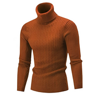 Herren warmer Strickpullover | Rollkragen – Braun