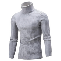 Herren warmer Strickpullover | Rollkragen – Hellgrau