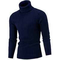 Herren warmer Strickpullover | Rollkragen – Marine