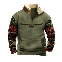 Herren warmer Vintage-Pullover | Norweger – Grün