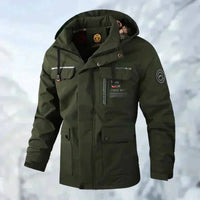 Maximilian | Herren Wasserdichte Steppjacke mit Kapuze Winddichte Outdoorjacke – Grün