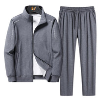 | Trainingsanzug - Bequemes Set mit sportlicher Jacke und elastischen Hosen für den täglichen Gebrauch – [Grau]