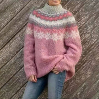 PULLOVER MIT ISLÄNDISCHEM MUSTER | ELEGANTER WARMER STIL – Rosa