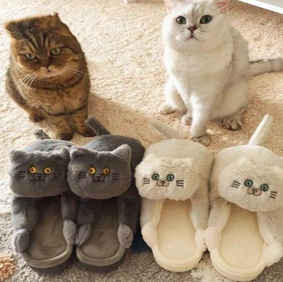 Kuschelige Katzenpantoffeln
