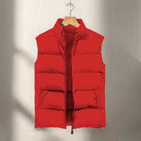 Herren Reißverschluss Puffer Weste | Ärmellos – Rot