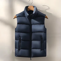 Herren Reißverschluss Puffer Weste | Ärmellos – Marine
