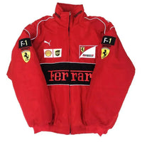 Ferrari | Veste Vintage Unisexe de Course avec Design Ferrari - Style Rétro – Rouge Ferrari