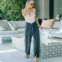 SARAH - Lange Hose mit Gürtel – Blau