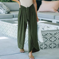 SARAH - Lange Hose mit Gürtel – Oliv