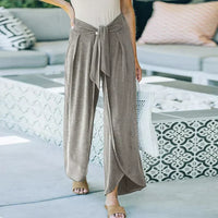 SARAH - Lange Hose mit Gürtel – Grau