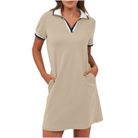 Ilarie | Sportliches Polokleid mit Taschen – Aprikose