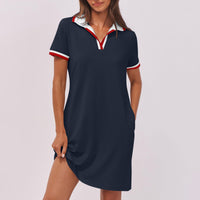 Ilarie | Sportliches Polokleid mit Taschen – Dunkel Blau