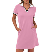 Ilarie | Sportliches Polokleid mit Taschen – Rosa