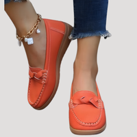 Ilsena | Damen Loafer Flach Slip-on Mokassin – Orange