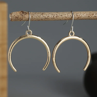 Vintage-Halbmond-Ohrringe aus Gold und Silber – Gold