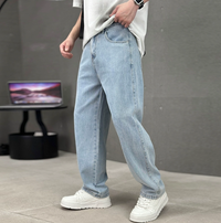 Herren Jeans weite Passform gerader Schnitt – Hellblau