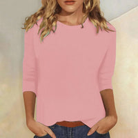 Isabelle | Rundhals Dreiviertelarm Top – Rosa