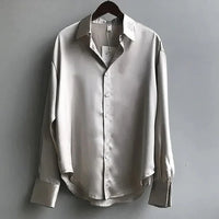 Scarlett | Kragen Durchgeknöpft Bluse – Grau