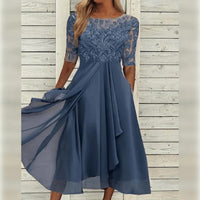 Lieselotte | Damen Festliches Abendkleid Hochzeitsgesellschaft – Festkleid Hochzeit 2026 – Blau