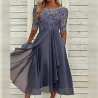 Lieselotte | Damen Festliches Abendkleid Hochzeitsgesellschaft – Festkleid Hochzeit 2026 – Grau