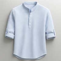 Thorne - Softtouch-Hemd mit Knopfleiste – Blau