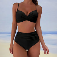 Amira - High-Waist-Bikini – Schwarz