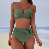 Amira - High-Waist-Bikini – Grün