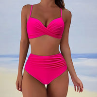 Amira - High-Waist-Bikini – Knallrosa