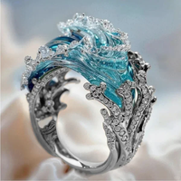 Marina – Wellenring in Goldblau – Silber