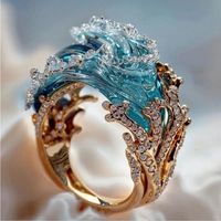 Marina – Wellenring in Goldblau – Gold