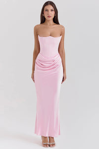 ANIKA I SCHULTERFREIES KLEID – Rosa