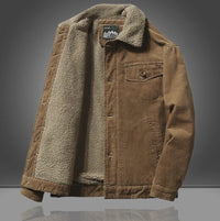 Herrenjacke | Frontverschluss und Taschen vorne – Kaffee