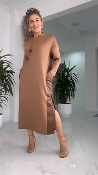 Milena™ | Elegantes Kleid – Braun