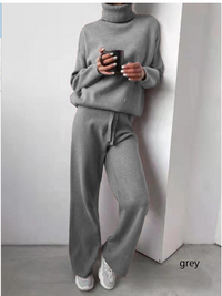 Zweiteiliges Pullover und Hosen Set – Grau