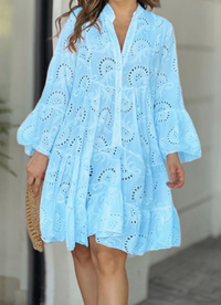 Sophia | Modisches Sommerkleid – Himmelblau