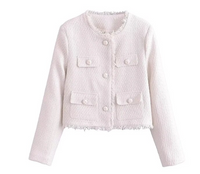 Ninobelli | Schicker Tweed-Mantel – Weiß