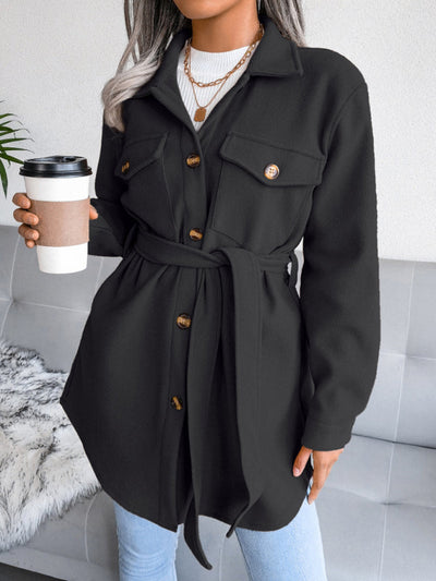 Alva | Muheloser und Eleganter Mantel mit Knöpfen und Gürtel für Damen – Stilvoller Komfort