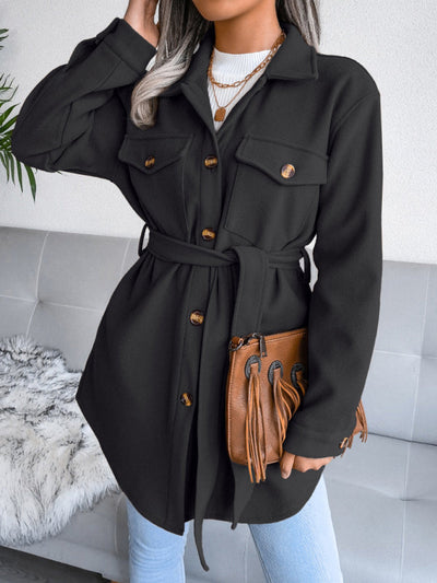 Alva | Muheloser und Eleganter Mantel mit Knöpfen und Gürtel für Damen – Stilvoller Komfort