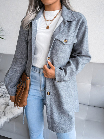 Alva | Muheloser und Eleganter Mantel mit Knöpfen und Gürtel für Damen – Stilvoller Komfort