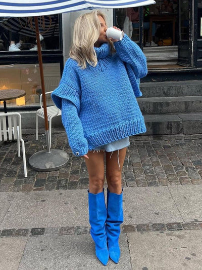 Fiya | Warmer, flauschiger, langer Rollkragenpullover für Damen