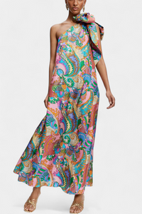 Ginette Maxikleid im Regenbogen-Design – Mehrfarbig