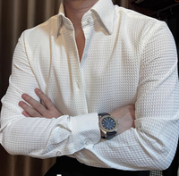 Hemd für Herren – Klassisches Kurzarmhemd mit Waffelstruktur für Sommer – Weiß