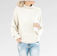 Gemütlicher Damen Strickpullover | Rollkragen – Beige