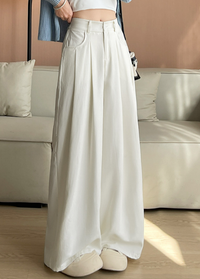 Bersha Sommerhosen | Elegante luftige sommerhosen damen mit weite Hosen – Weiß