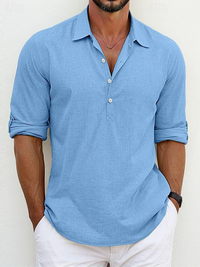 Premium Linen Shirt – Blau