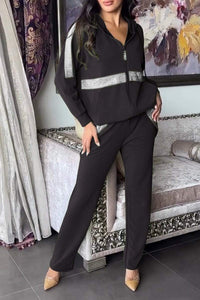 NATASCHA - ELEGANTES ZWEITEILIGES SET – Schwarz