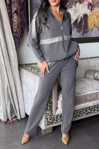 NATASCHA - ELEGANTES ZWEITEILIGES SET – Grau
