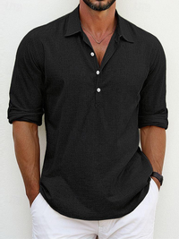 Premium Linen Shirt – Schwarz