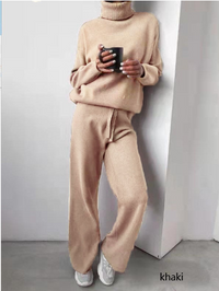 Zweiteiliges Pullover und Hosen Set – Khaki